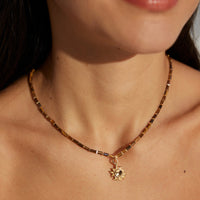 Sterling Silver Tiger Eye Charm Necklace