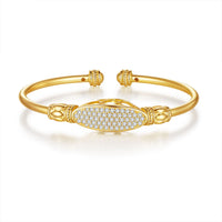 Sterling Silver Moissanite Cuff Bangle