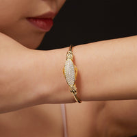 Sterling Silver Moissanite Cuff Bangle