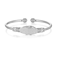 Sterling Silver Moissanite Cuff Bangle