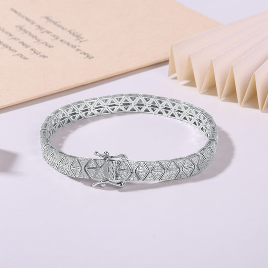 Moissanite Pave Bracelet in Sterling Silver