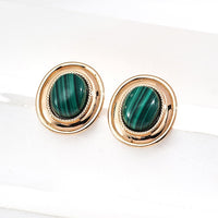 Gold Plated Malachite Earrings