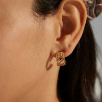 Cubic Zirconia Vintage Heart Earrings