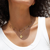 Natural Garnet Gold Plated Sterling Silver Necklace
