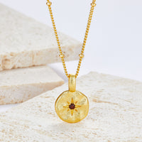 Natural Garnet Gold Plated Sterling Silver Necklace