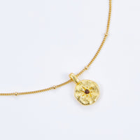 Natural Garnet Gold Plated Sterling Silver Necklace