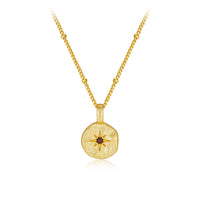 Natural Garnet Gold Plated Sterling Silver Necklace