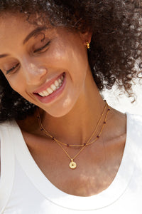 Natural Garnet Gold Plated Sterling Silver Necklace