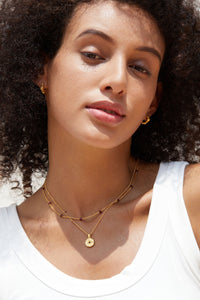 Natural Garnet Gold Plated Sterling Silver Necklace