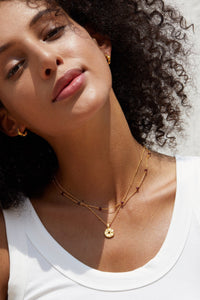 Natural Garnet Gold Plated Sterling Silver Necklace