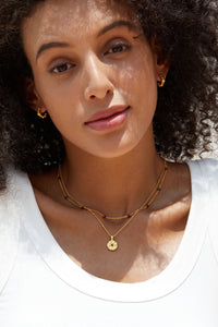 Natural Garnet Gold Plated Sterling Silver Necklace