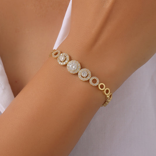 Moissanite D Color Circle Bracelet in Sterling Silver