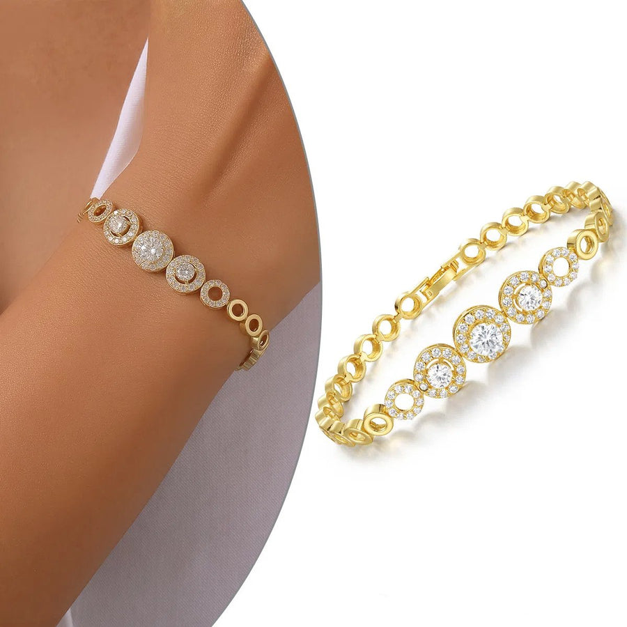 Moissanite D Color Circle Bracelet in Sterling Silver