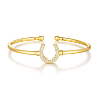 Moissanite Horseshoe Bangle Bracelet