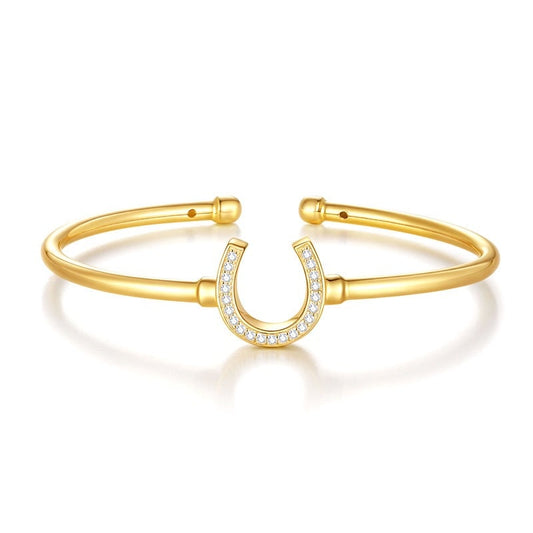 Moissanite Horseshoe Bangle Bracelet