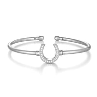 Moissanite Horseshoe Bangle Bracelet