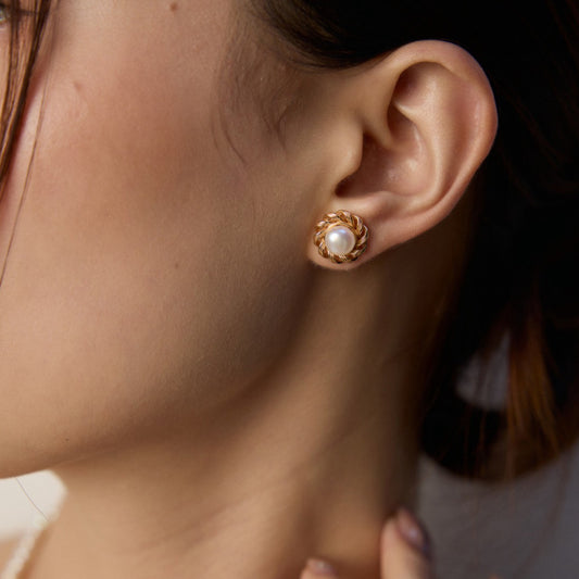 Sterling Silver Freshwater Pearl Statement Earrings