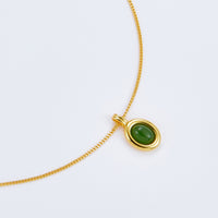 Natural Jasper Oval Pendant Necklace