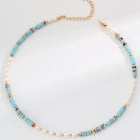 Sterling Silver Shoushan Stone & Pearl Necklace