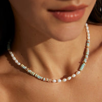 Sterling Silver Shoushan Stone & Pearl Necklace