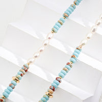 Sterling Silver Shoushan Stone & Pearl Necklace