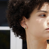 Sterling Silver Natural Green Diopside Earrings