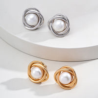 Natural Freshwater Pearl Earrings in Sterling Silver