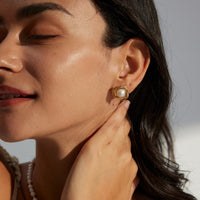 Natural Freshwater Pearl Earrings in Sterling Silver