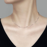 Sterling Silver Wave Choker Necklace