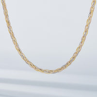 Sterling Silver Diamond-Cut Braided Chain Necklace