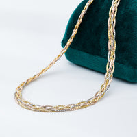 Sterling Silver Diamond-Cut Braided Chain Necklace