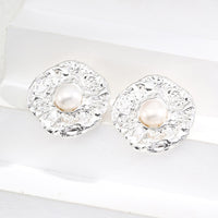 Sterling Silver Large Gold Freshwater Pearl Earrings