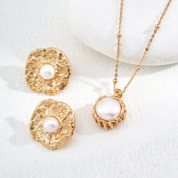 Sterling Silver Large Gold Freshwater Pearl Earrings