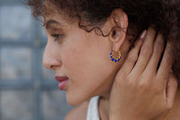 Sterling Silver Lapis Lazuli Hoop Earrings
