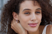 Sterling Silver Lapis Lazuli Hoop Earrings