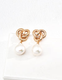 Gold Plated Baroque Pearl Earrings