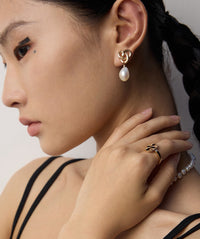 Gold Plated Baroque Pearl Earrings