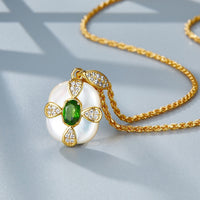 Mother of Pearl Cross Pendant Necklace
