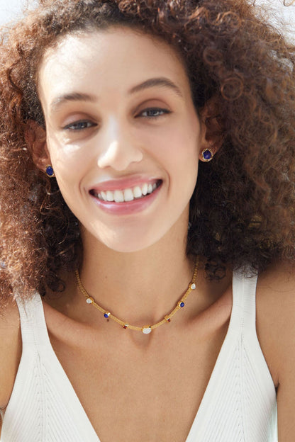 Lapis Lazuli and Pearl Choker Necklace