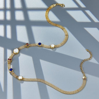 Lapis Lazuli and Pearl Choker Necklace