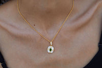 Mother of Pearl Cross Pendant Necklace