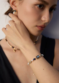 18K Gold Plated Water Grass Agate Bracelet