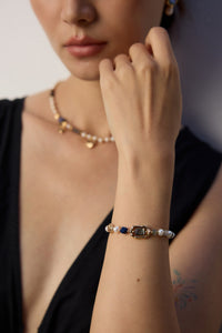 18K Gold Plated Water Grass Agate Bracelet
