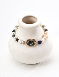 18K Gold Plated Water Grass Agate Bracelet