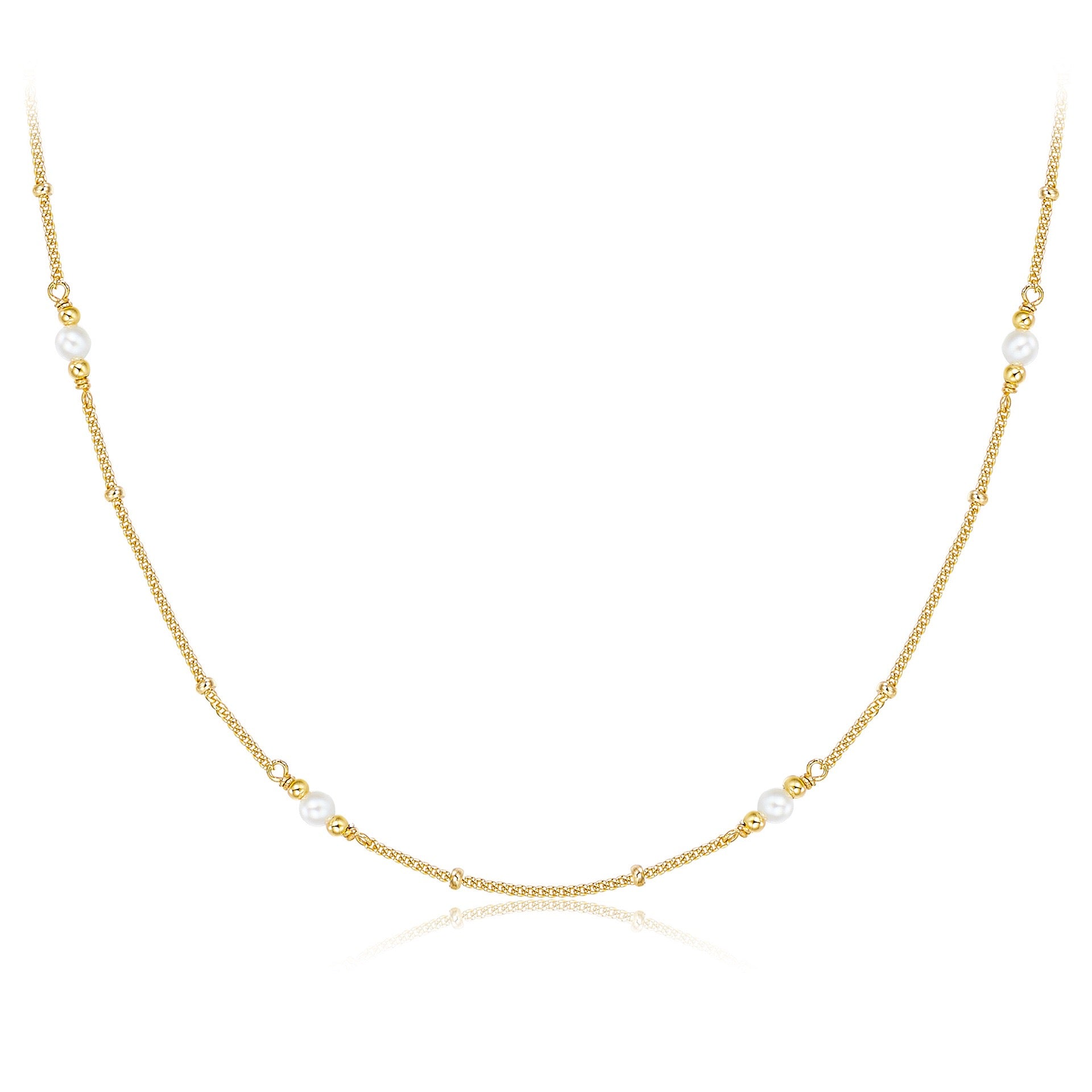 Sterling Silver Pearl Choker Necklace