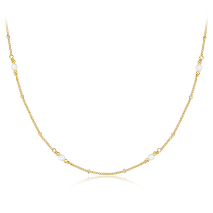 Sterling Silver Pearl Choker Necklace