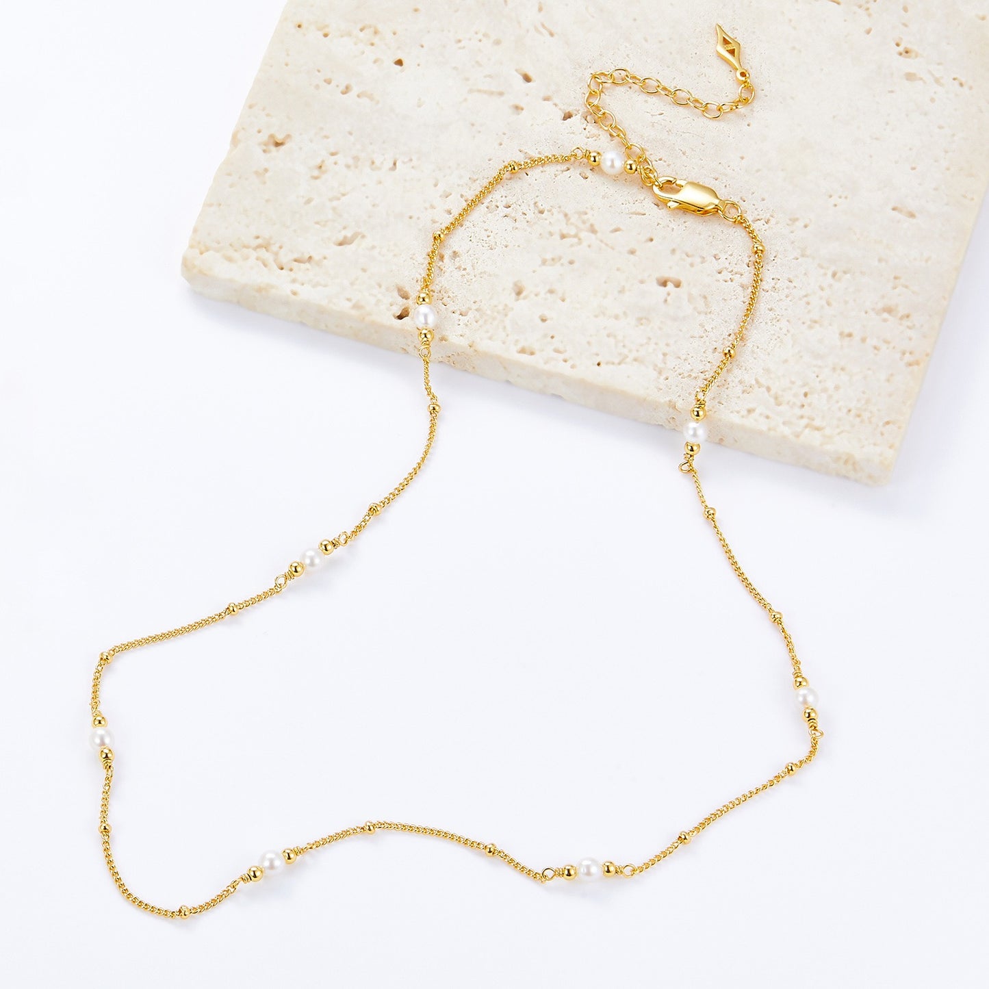 Sterling Silver Pearl Choker Necklace