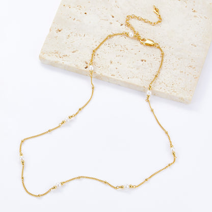 Sterling Silver Pearl Choker Necklace