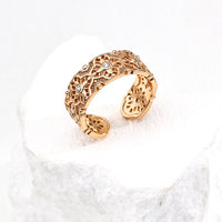Sterling Silver Cubic Zirconia Vintage Hollow Ring