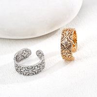 Sterling Silver Cubic Zirconia Vintage Hollow Ring